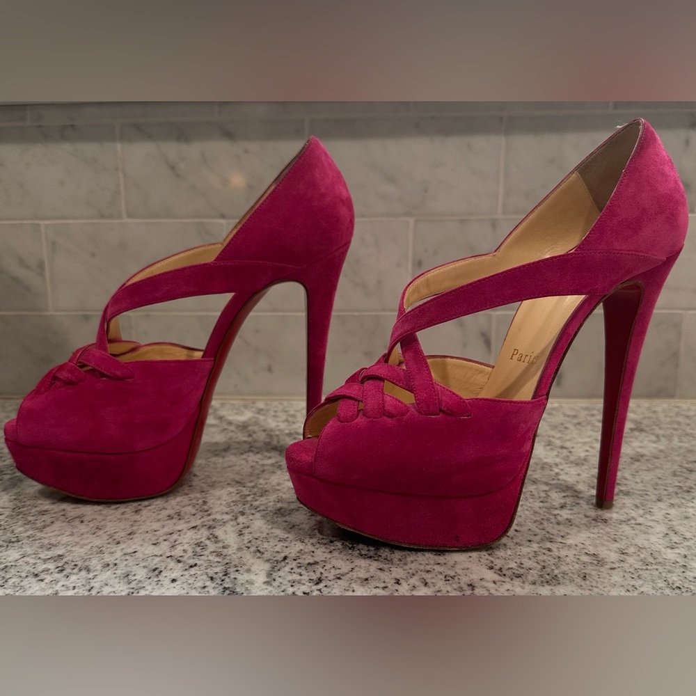 Christian Louboutin Lady Corset 150 VEAU PK92 Hot Pink 37